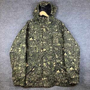 Grenade Snowboard Jacket Mens L Green Full Zip Ski Parka Guns Knives AOP Y2K